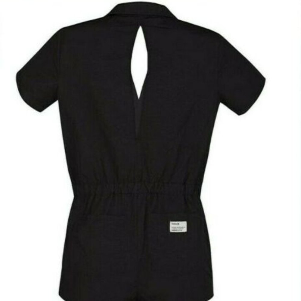 Hurley X Womens Coastal Solid Short Sleeve Black Romper Size Medium * - Picture 3 of 4